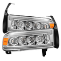 AlphaRex 94-01 Dodge Ram 1500 NOVA LED Headlights Chrome w/ Activ. Light Seq. Signal and SB DRL