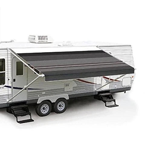 FIESTA 19FT L X 8FT EXT. BORDEAUX DUNE STRIPED VINYL MANUAL PATIO AWNING