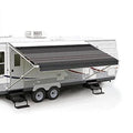 FIESTA 19FT L X 8FT EXT. BORDEAUX DUNE STRIPED VINYL MANUAL PATIO AWNING