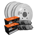 R1 Concepts Black Slotted Rotors with 5000 Oep Brake Pads Hdw Fits Chevrolet Express