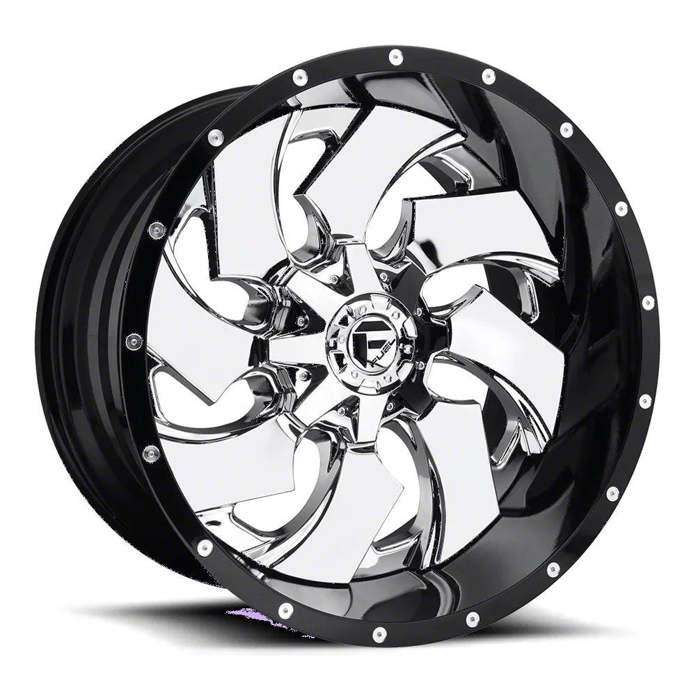 ~(62 lbs. 25X25X15)~ CLEAVER 22x12 8x170.00 CHROME PLATED GLOSS BLACK LIP (-44 mm)