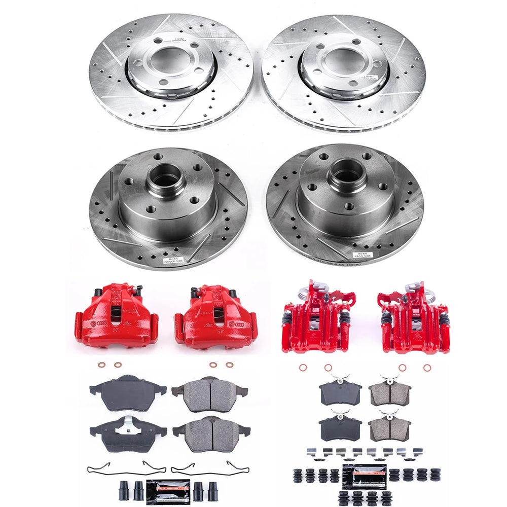 Power Stop 1998 Audi A4 Front & Rear Z23 Evolution Sport Brake Kit w/Calipers