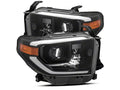 AlphaRex 14-20 Toyota Tundra LUXX LED Proj Headlights Plank Style Alpha Black w/Activ Light/DRL