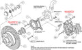 Wilwood Forged Dynalite-M Front Kit 11.30in 1 PC Rotor&Hub Red 1970-1973 Mustang Disc & Drum Spindle