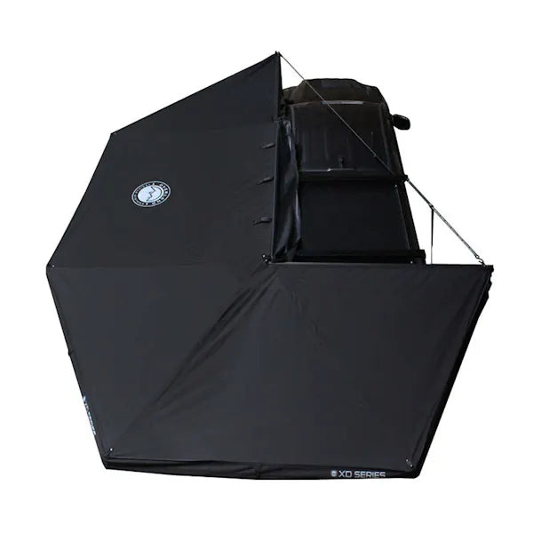 Overland Vehicle Systems XD Nomadic 270 - Awning W Lights Black Out Passenger Side Black Body Black Trim Black Travel Cover