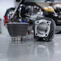 S&S Cycle 2017+ M8 Models 4.250in Bore 4.840in Big Bore Cylinder Set - Black Granite w/ Highlight