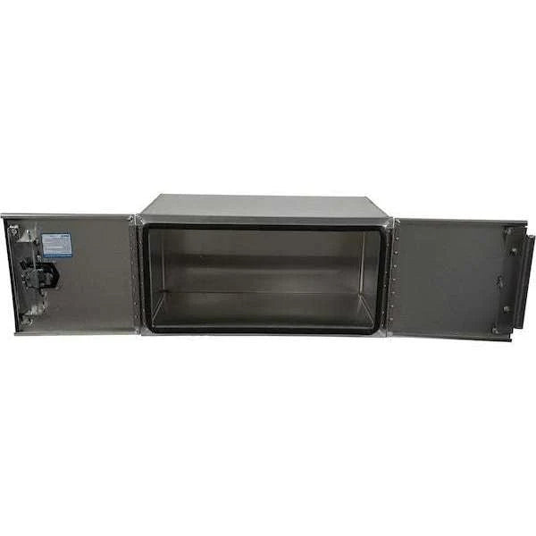 18X24X48 IN PRO SERIES SMOOTH ALUM UNDERBODY TOOLBOXDOUBLE BARN DOOR 3POINT COMPRESSION LATCH