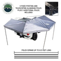 Overland Vehicle Systems XD Nomadic 270 - Awning W Lights Black Out Driver Side Grey Hex Black Trim Black Travel Cover