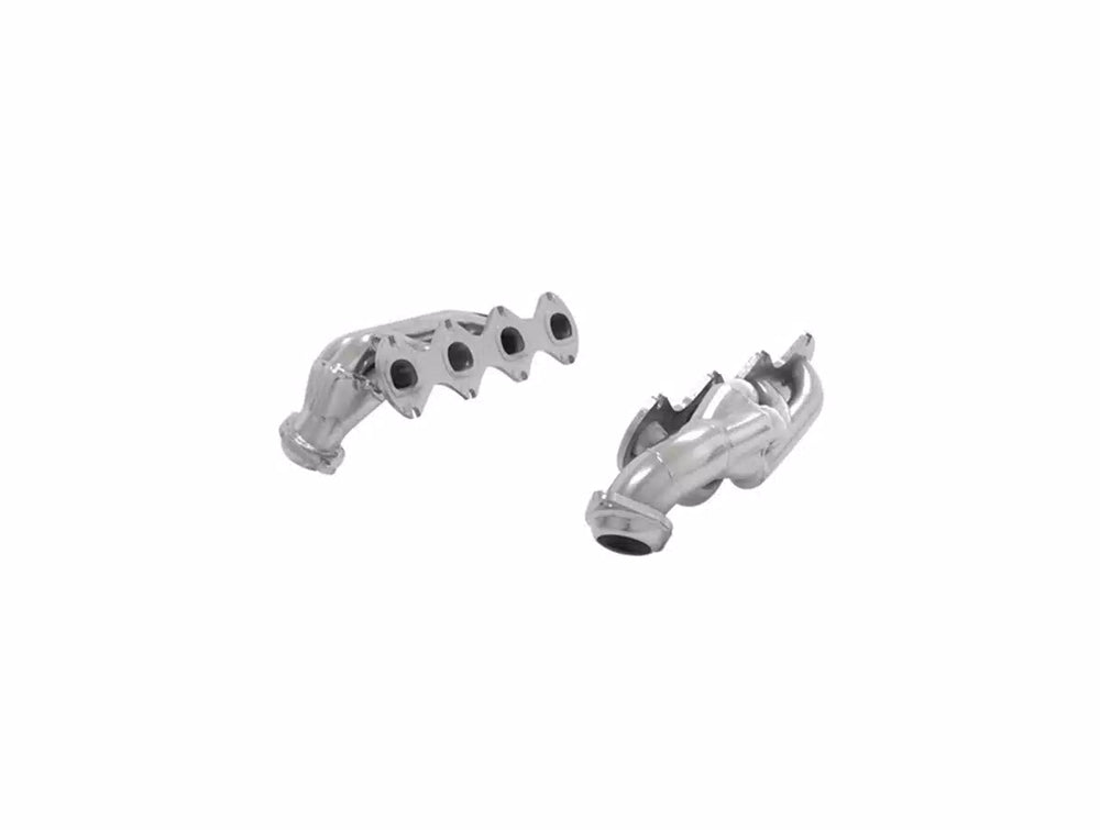 Scavenger Series Elite Header Shorty Header 2004-2010 Ford, F150 5.4L V8 1-5/8 Inch Primary 16 Gauge Tubing 3/8 Inch Flange Silver Ceramic Coating 409S Stainless Steel Carb Eo D-698-18 Compliant Flowmaster
