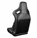 Braum Elite-X Series Sport Seats - Black Diamond (Double White Stitching White Piping) - BRR1X-BDDWS