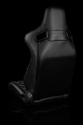 Braum Elite-X Series Sport Seats - Black Diamond (Double White Stitching White Piping) - BRR1X-BDDWS