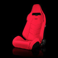 Braum Viper X Series Sport Seats - Red Jacquard Black Piping - BRR3-RFBP3