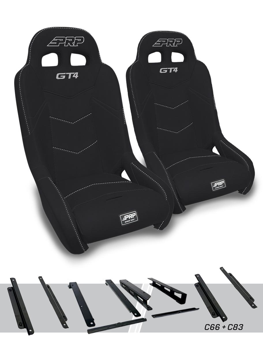 PRP Polaris RZR/Can-Am Maverick GT4 Suspension Seat - Black/Purple