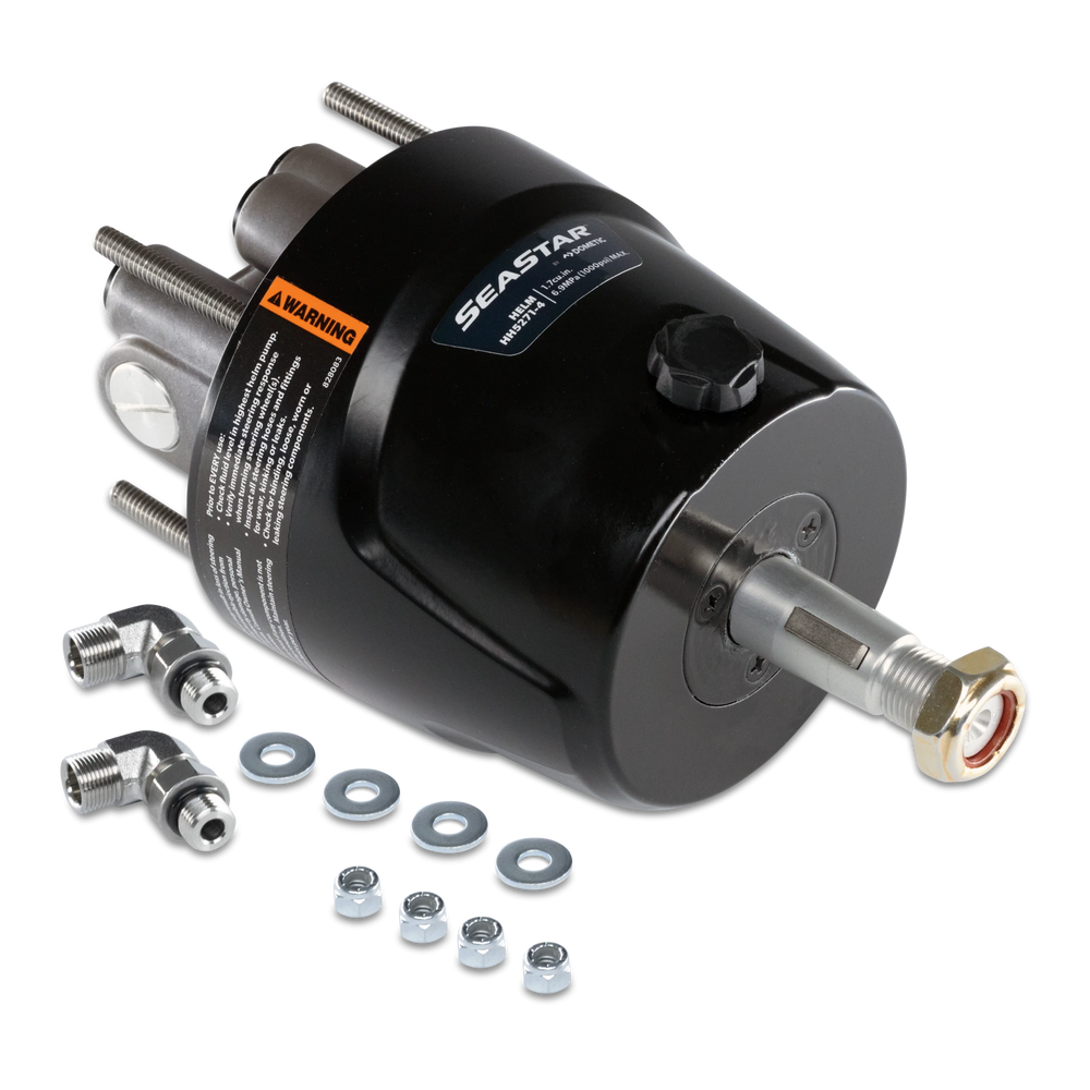 SEASTAR HELM 2.4. MARINE GRADE ALUMINUM SHAFT. IMPROVED FRONT SHAFT DUST COVER.