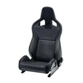 Recaro Sportster CS LH Seat - Black Leather-Leather Black/Silver Logo