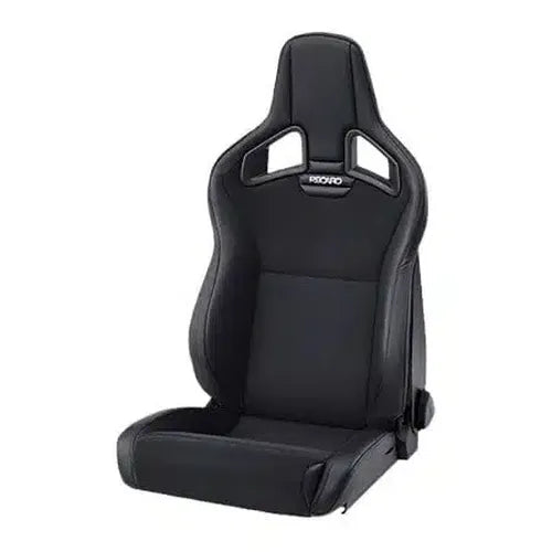 Recaro Sportster CS RH Seat - Black Leather-Leather Black/Silver Logo
