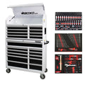 TECH SERIES 41IN LOADED TOP AND BOTTOM COMBO TOOL BOX W/217PC TOOL SET GLOSS WHITE