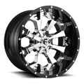 ~(59 lbs. 25X25X13)~ ASSAULT 22x10 8x165.10 CHROME PLATED GLOSS BLACK LIP (-13 mm)