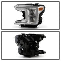 1820 F150 HALOGEN MODELS ONLY FULL LED HEADLIGHTS WITH LED LIGHT BAR CHROME