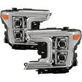 1820 F150 HALOGEN MODELS ONLY FULL LED HEADLIGHTS WITH LED LIGHT BAR CHROME