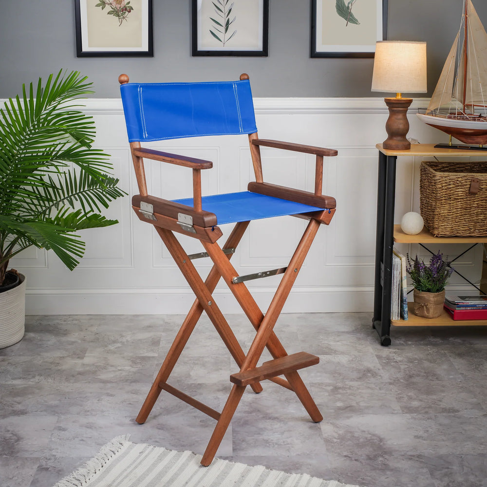 CAPTAIN'S CHAIR WITH BLUE SEAT COVE