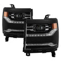 0618 SILVERADO 1500 OE LED MODEL (W/ADAPTER FIT HID MODEL) LED HEADLIGHT BLACK