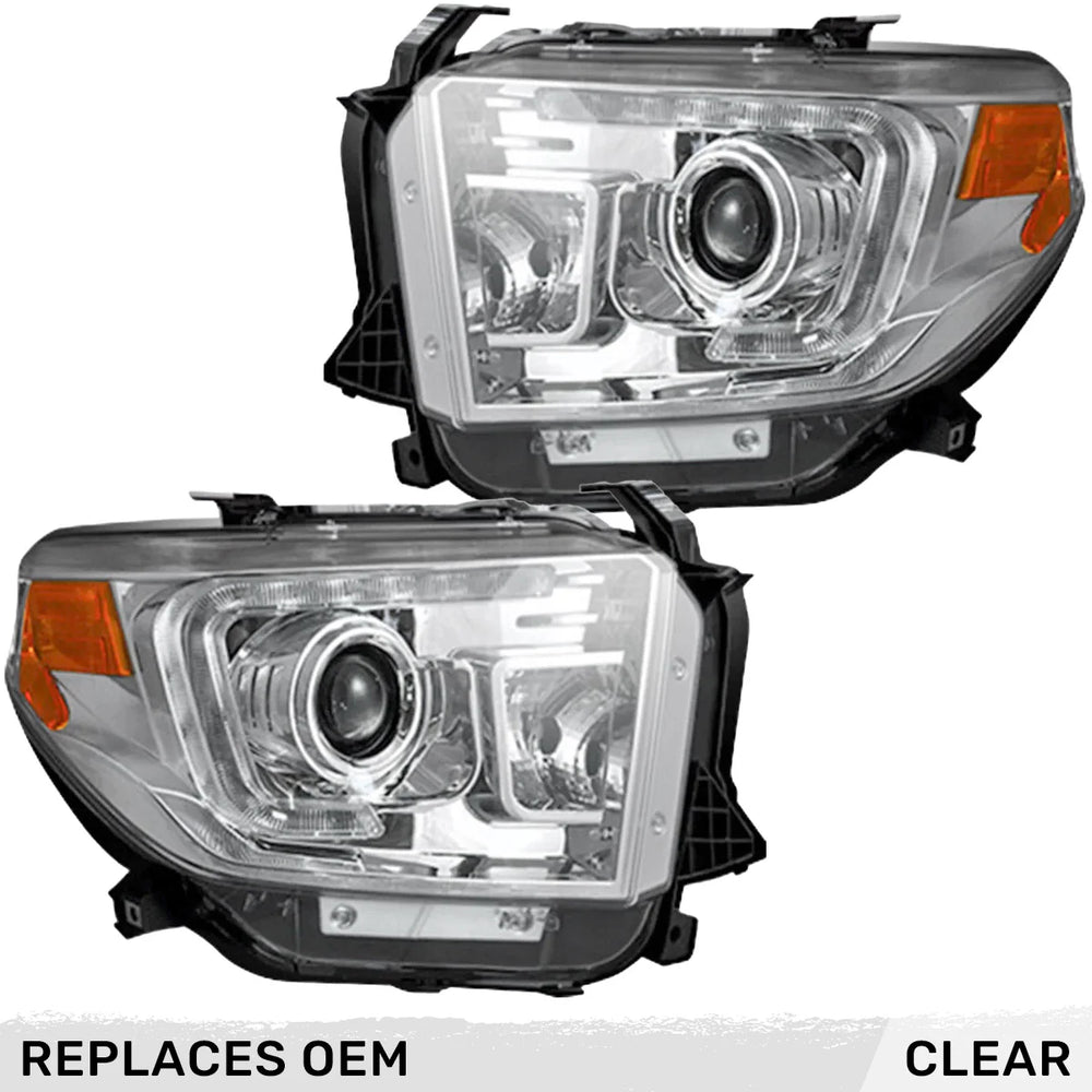 1421 TUNDRA PROJECTOR HEADLIGHTS W/ULTRA HIGH POWER SMOOTH OLED HALOS/DRLDRIVE/