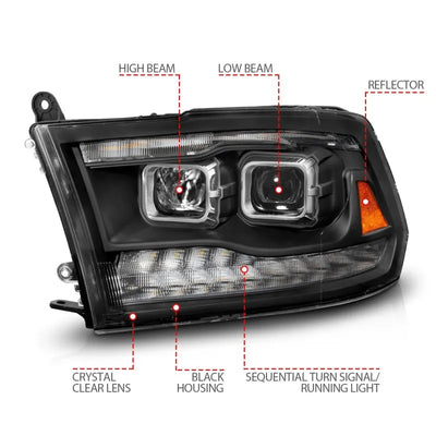 ANZO black headlights