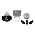 BILLET BYPASS FUEL PRESSURE REGULATOR KIT 4.59 PSI FITTINGS & GUAGE INCLUDED