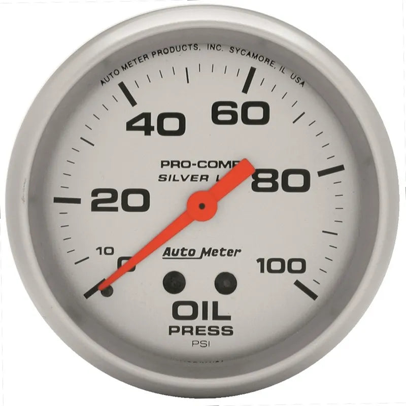 AutoMeter silver gauge