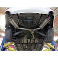 aFe axle-back exhaust installed view