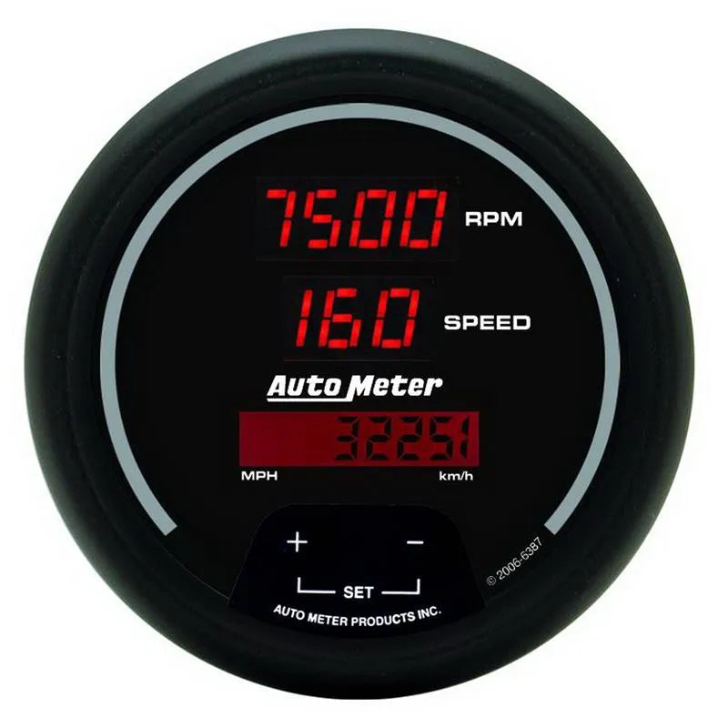 AutoMeter black gauge