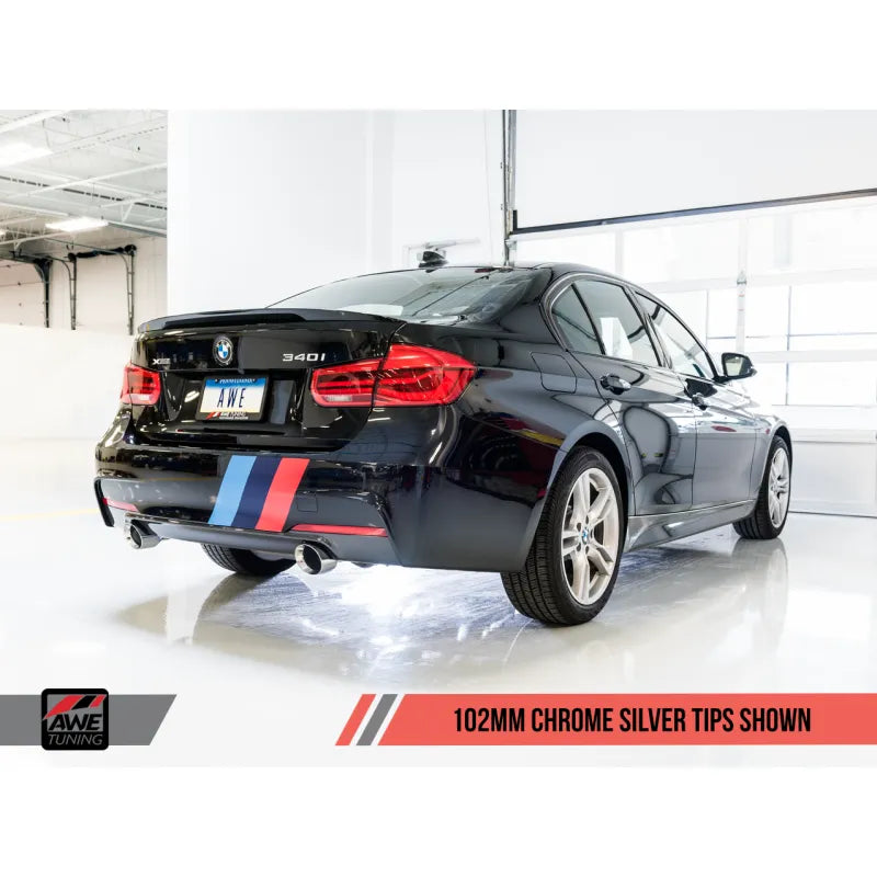AWE Tuning silver axle-back exhaust