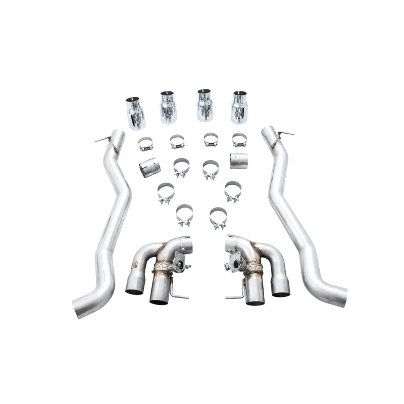 AWE Tuning silver axle-back exhaust