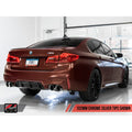 AWE Tuning axle-back exhaust installed view