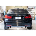AWE Tuning axle-back exhaust installed view