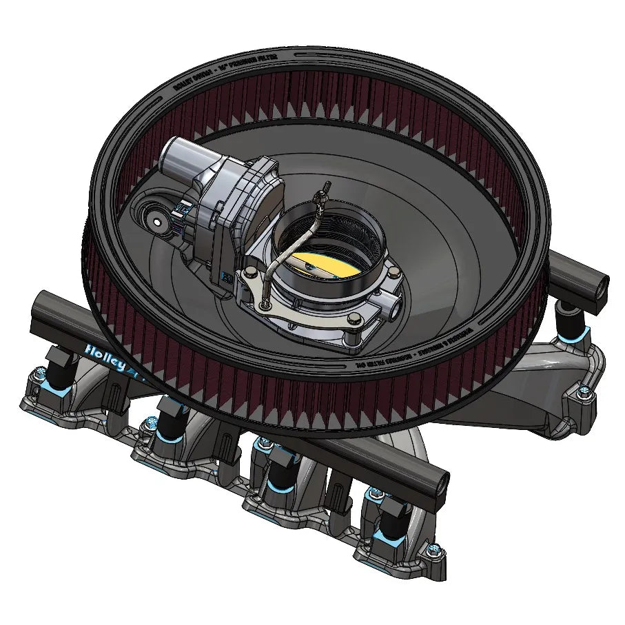 RETROFILTER DRIVEBYWIRE AIR CLEANER 16IN DIA 3IN FILTER HEIGHT ALUMINUM BL
