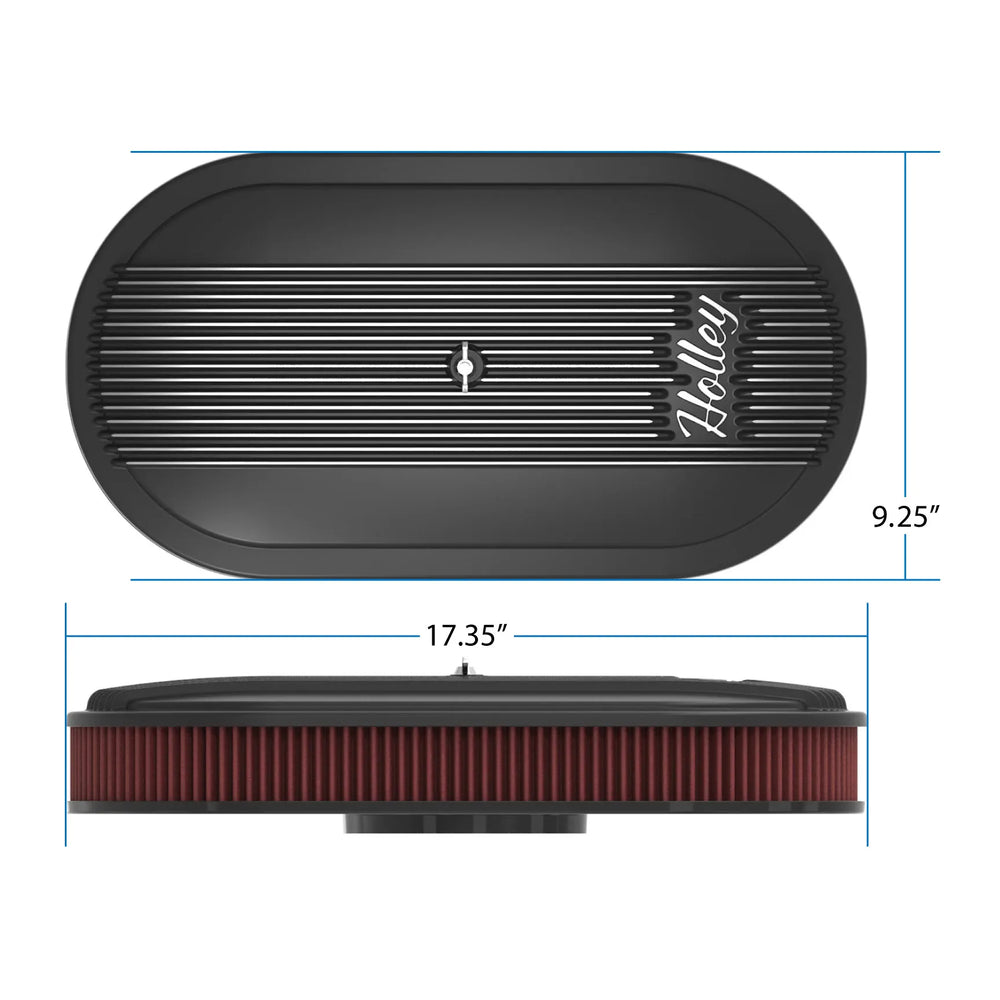 HOLLEY OVAL AIR CLNR,FINNED,3 INCH PREM