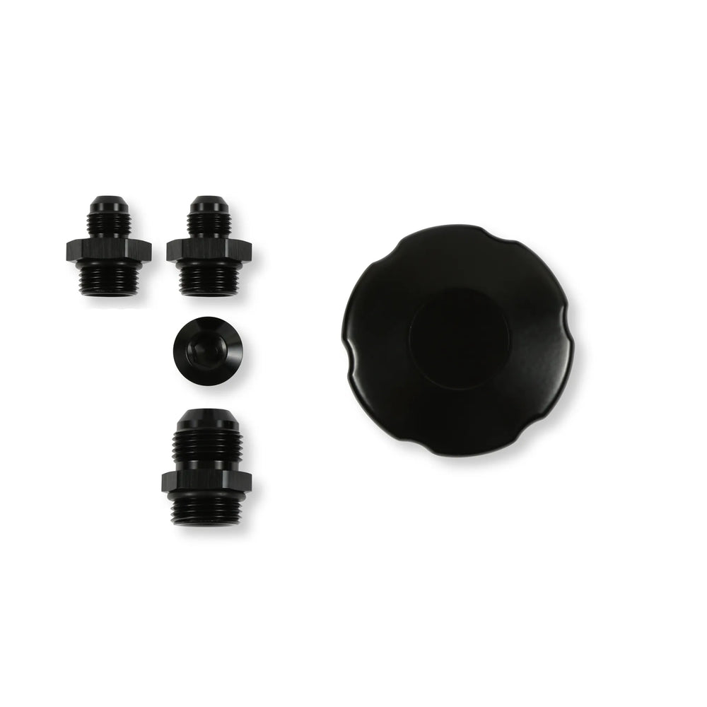 POWER STEERING REMOTE RESERVOIR BLACK ALUMINUM