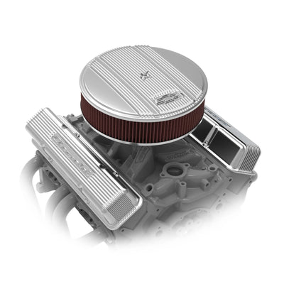 SBC Valve Covers Finned Vintage Series Polished