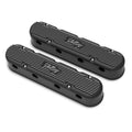 2-Piece Cast Alm GM LS Valve Cover Set - Black