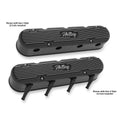 2-Piece Cast Alm GM LS Valve Cover Set - Black