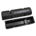 SBC Billet Rail Fab. Alm Valve Covers w/Oil Cap
