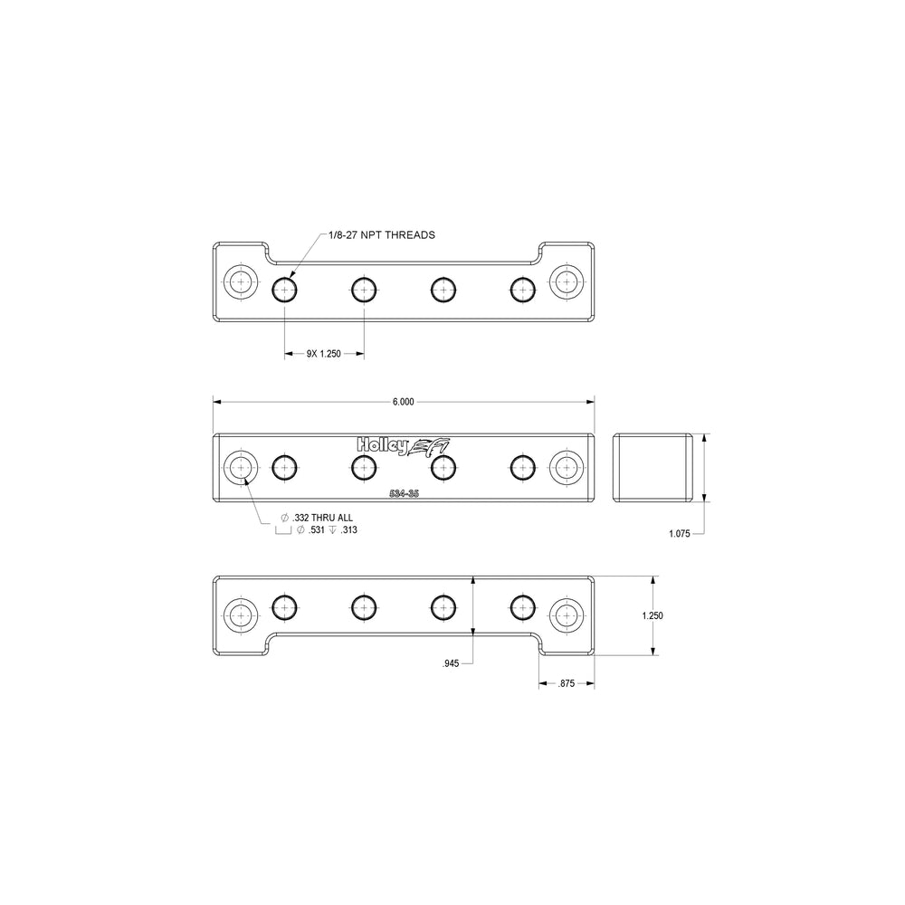 HOLLEY EFI 1/8-27 NPT SENSOR BLOCK