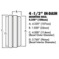 4-1/2 TACHOMETER, 0-8K RPM, CAN, BLACK