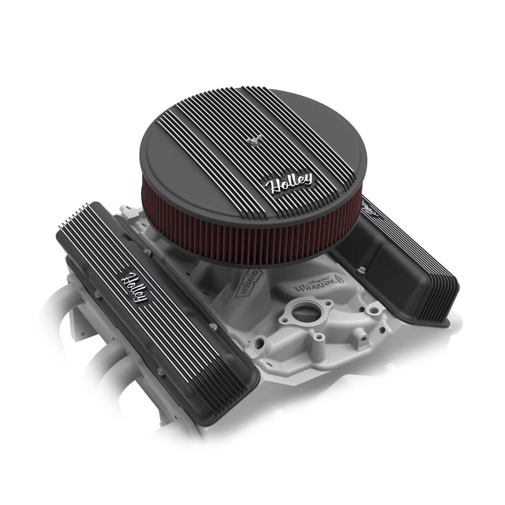 14x3 Die Cast Finned Alm Air Cleaner Black