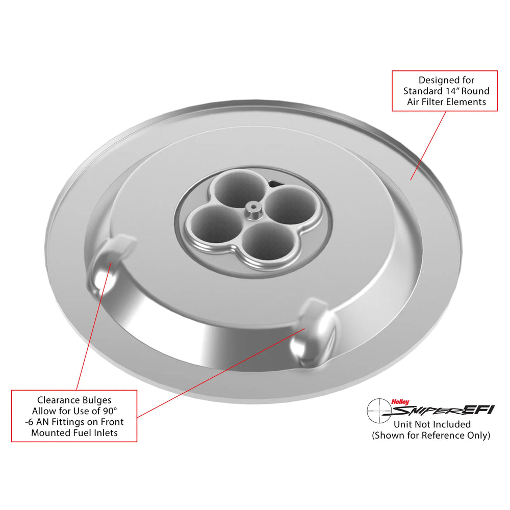 HOLLEY SNIPER EFI AIR CLNR 14X4 CHROME