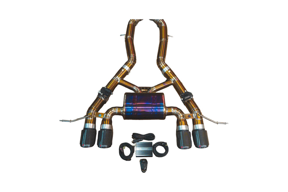 BMW G87, M2 3.0L Axleback, Grade 5 Titanium, Carbon Fiber 4.0" Tips