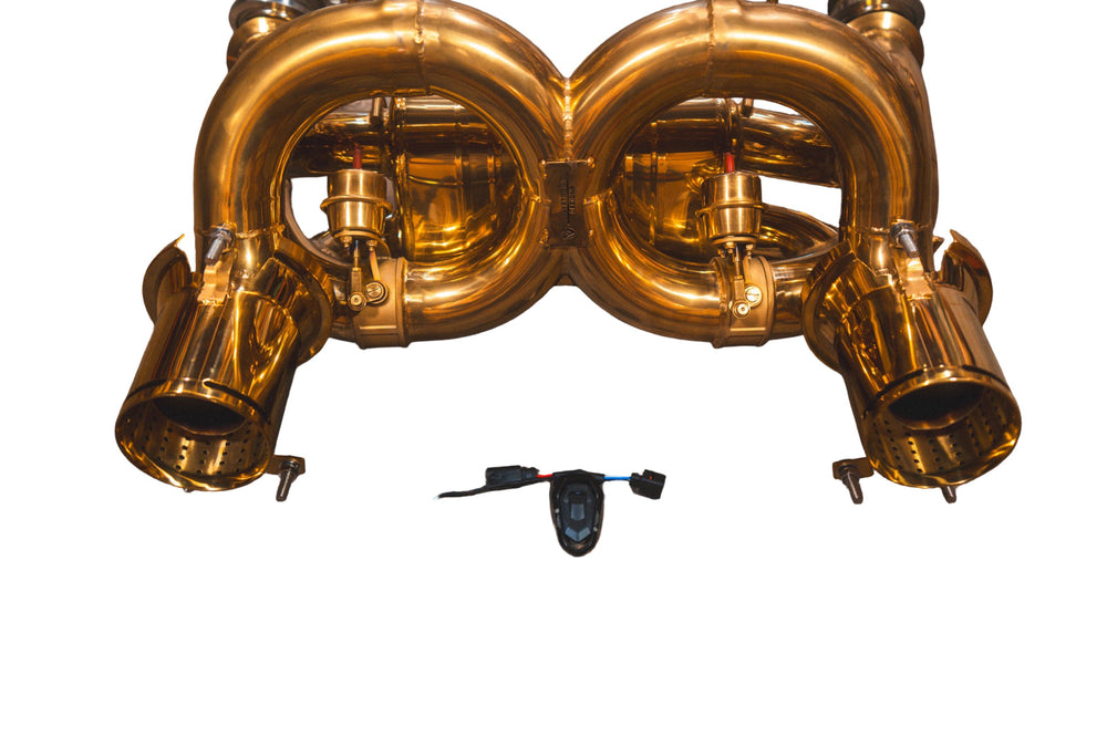 Lamborghini Aventador SVJ 6.5L Valved Catback Exhaust, T304 SS Anodized Gold
